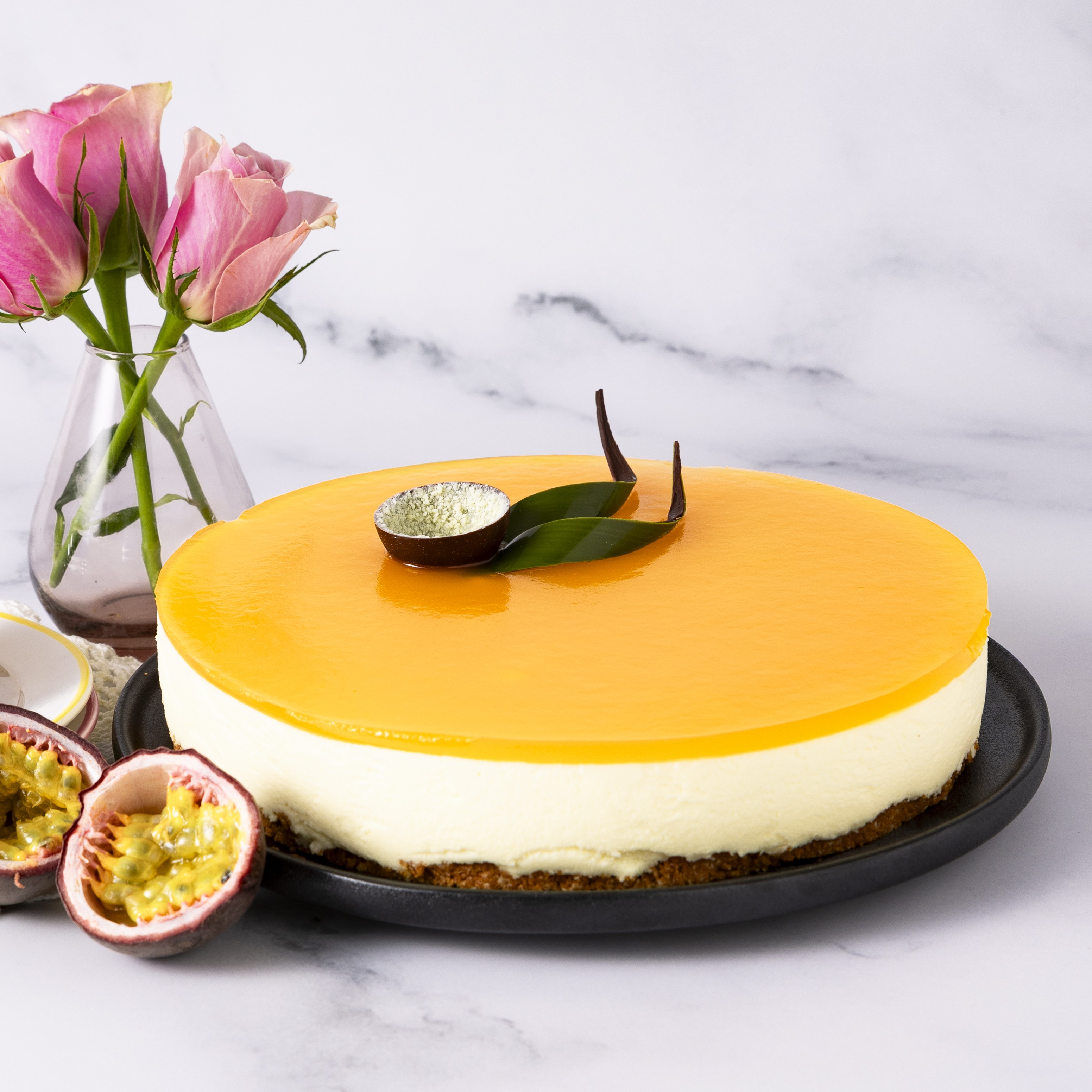 Ostekake med pasjonsfrukt